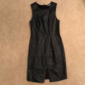 Halogen leather dress.